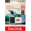 photo SanDisk microSDXC 64 Go Extreme UHS-I U3 A2 C10 V30 (170Mb/s) + adaptateur